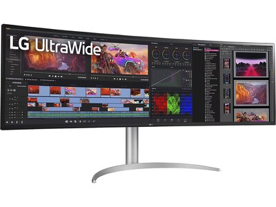 LG UltraWide 49" Curved Nano IPS Monitor, Black Glossy/Silver Texture (49BQ95C-W)