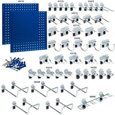 Triton Products LocBoard Pegboards with 46 pc. LocHook Assortment (LB1-BKit)
