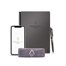Rocketbook Fusion Reusable Notebook Planner Combo, 6 x 8.8, 7 Page Styles, 42 Pages, Gray (EVRF-E-