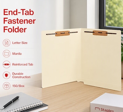 Staples® Moisture Resistant Heavy Duty Classification Folder, Letter Size, Manila, 150/Box (ST613397-CC)