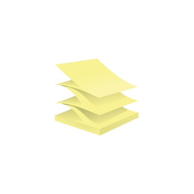 Post-it Recycled Super Sticky Pop-up Notes, 3" x 3", Canary Collection, 70 Sheet/Pad, 6 Pads/Pack (R330R-6SSCY)