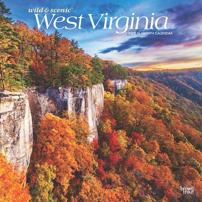 2025 BrownTrout West Virginia Wild & Scenic 12 x 12 Monthly Wall Calendar (9781975475918)