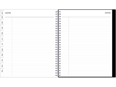 2025 Blue Sky Analeis 8" x 10" Monthly Planner, Plastic Cover, White/Black (100004-25)