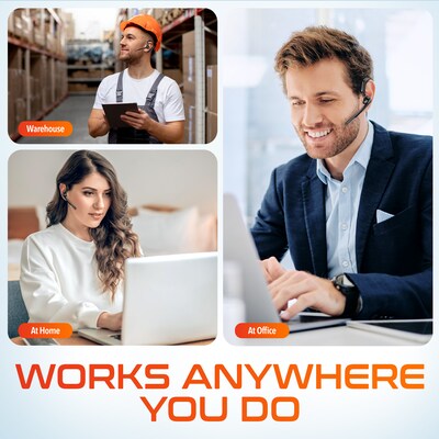 Delton 95X Wireless Noise Canceling MS Team Bluetooth Headset & Charging Case, Black (DHB95X)