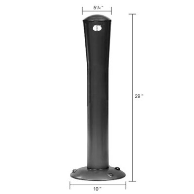 Global Industrial Aluminum Outdoor Ashtray, 4/9 Gallon, Black (652403)