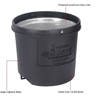 Global Industrial Outdoor Ashtray, 5 Gallon, Black (245133BK)