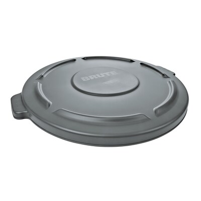 Rubbermaid BRUTE Hinged Lid, 32 Gallon, Round, Gray (FG263100GRAY)