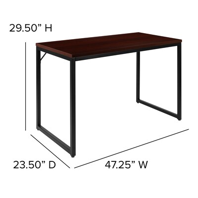 Flash Furniture Tiverton 47"W Industrial Modern Computer Desk, Mahogany/Black (ST45-0526-PF)