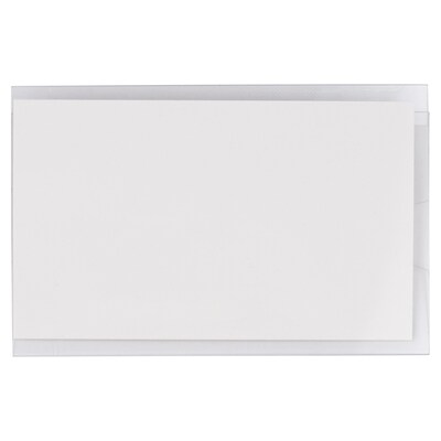 JAM PAPER Plastic Name Tags with Pin, 3 5/8" x 2 1/4", Clear, 24/Pack (401139015)