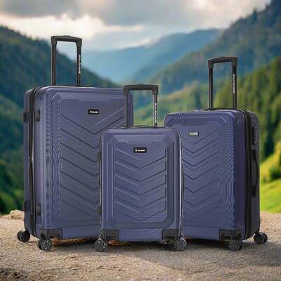 US Army FOX PRO 3-Piece Hardside Spinner Carry-On Luggage Set, TSA Checkpoint Friendly, Navy Blue (USLFPROSML-BLU)