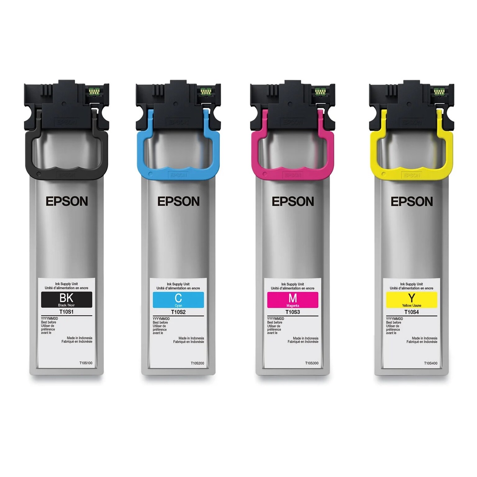 Epson T10S Black/Cyan/Magenta/Yellow Standard Yield Ink Cartridges, 4/Pack