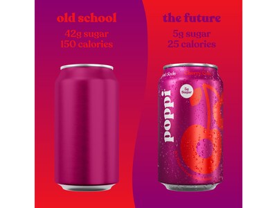 Poppi Prebiotic Cherry Cola Soda, 12 fl. oz., 12 Cans/Case (XNA71106)