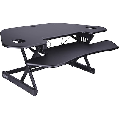 Lorell Active Office Adjustable Corner Monitor Riser Stand, Up to 47" Monitor, Black (LLR82014)