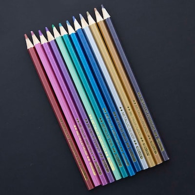 Bazic Metallic Colored Pencils, Assorted Colors, 12/Pack, 6 Packs/Bundle (BAZ735-6)