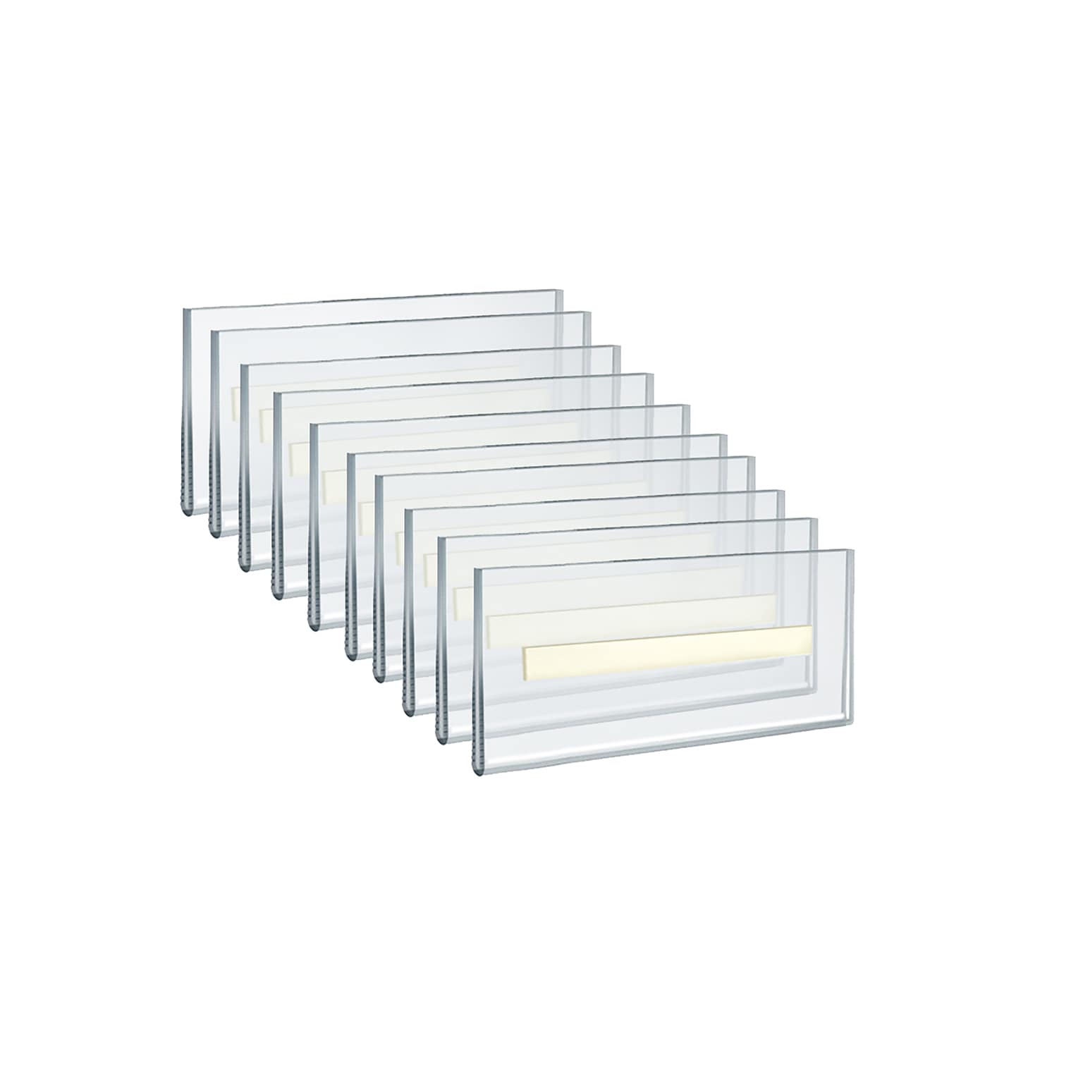 Azar Displays Self Adhesive Nameplate Holder, 5.5 x 2.5, Horizontal, Wall Mounted, Clear, Acrylic, 10/Pack (122015)