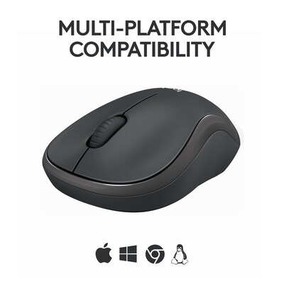 Logitech M240 Silent Wireless Ambidextrous Optical Mouse, Graphite (910-007113)