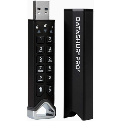 iStorage datAshur PRO2 256GB USB 3.2 Type A Flash Drive, Black (IS-FL-DP2-256-256)