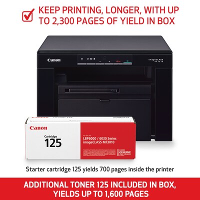 Canon imageCLASS MF3010 VP Black & White Laser Printer, All-In-One, Print, Scan, Copy (5252B037)