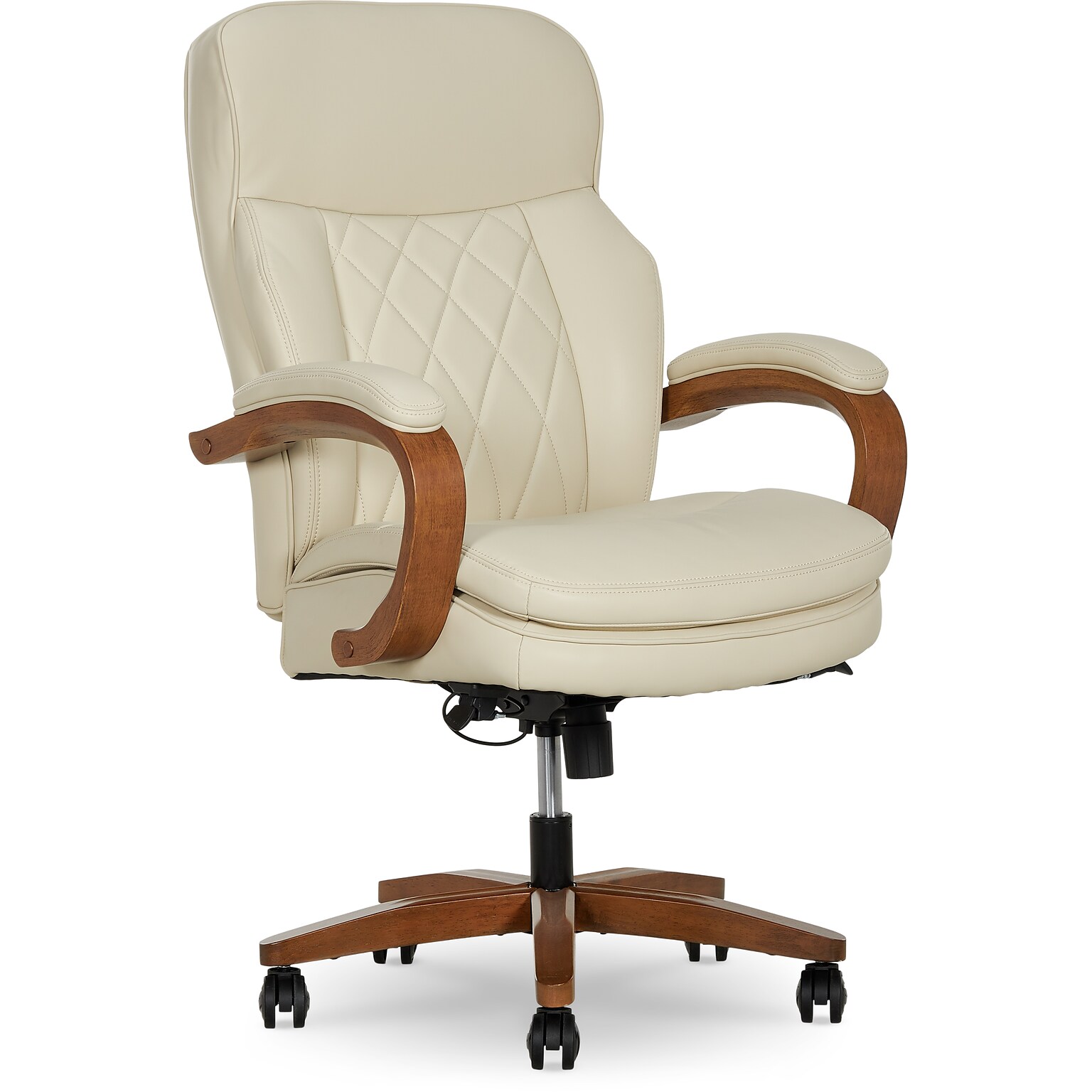 La-Z-Boy Colston Ergonomic Vegan Leather Swivel Executive Chair, Cream (60120-CRM)