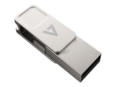 V7 Dual 128GB USB 3.2 Type C Flash Drive, Gray  (VF3128GTC)