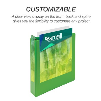 Samsill Earth's Choice Plant-Based 1.5" Durable View Binders, 3-Ring, Made in USA, Assorted Fashion Colors, 4/Pack (MP48659)