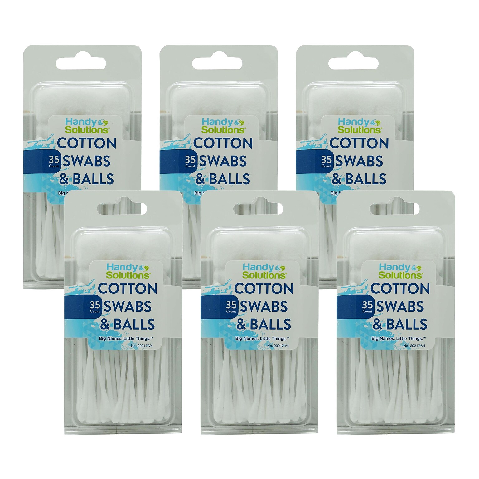 Handy Solutions Cotton Swabs & Cotton Balls, 35 Piece Kit, 6 Kits/Box, 24 Boxes/Carton