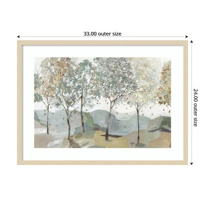 Amanti Art Breezy Landscape Trees I by Allison Pearce Wood Framed Wall Art Print, 33" x 24" (A42675520938)