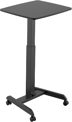 Kantek Mobile Sit-to-Stand Desk, 23.6W x 20.5D x 29.6 - 44.2H, Black (KTKSTS300B)