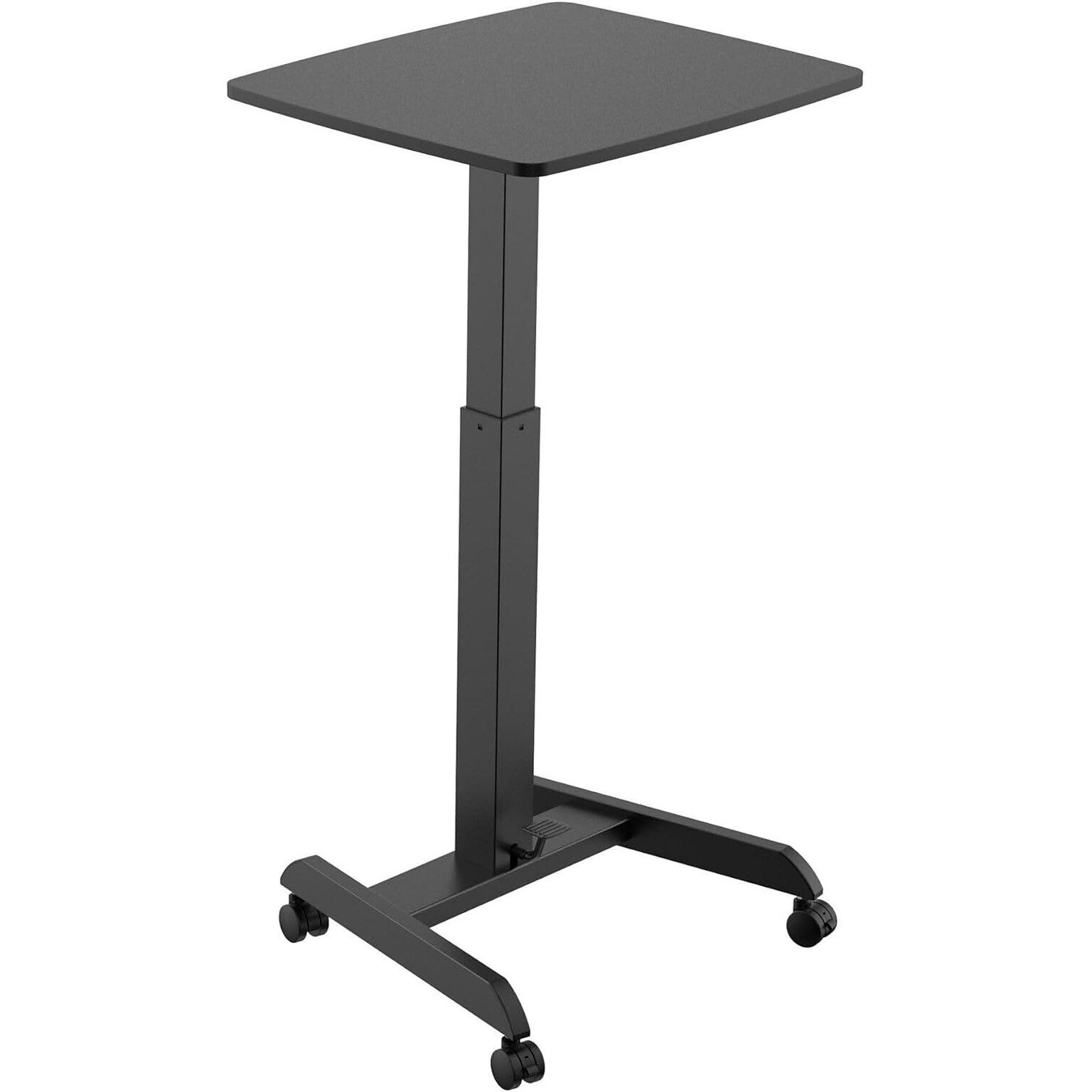 Kantek Mobile Sit-to-Stand Desk, 23.6W x 20.5D x 29.6 - 44.2H, Black (KTKSTS300B)