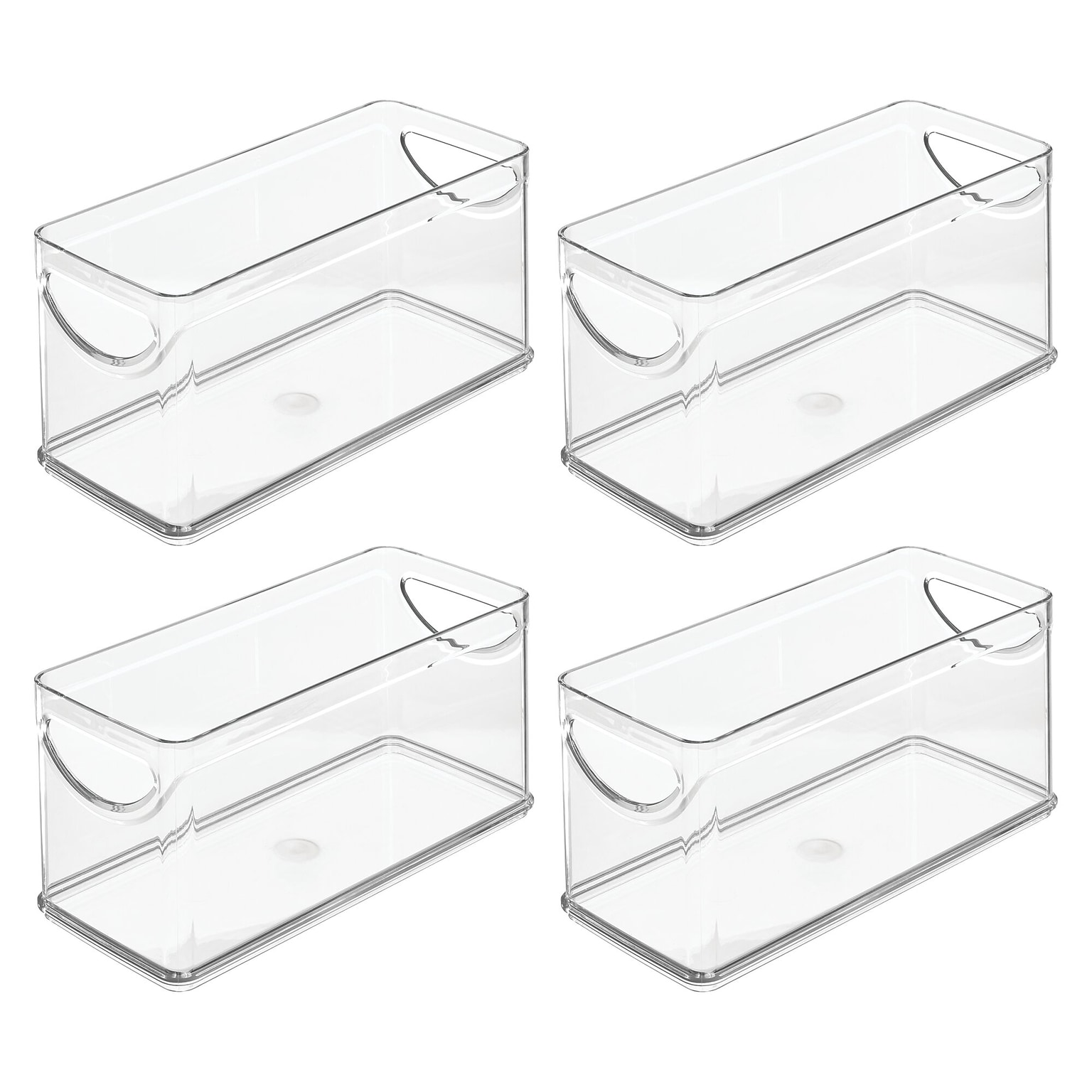 iDesign Plastic Stackable Pantry Bin - Storage Bin with Handles for Kitchen Organization- Ideal for Cabinets or Fridges