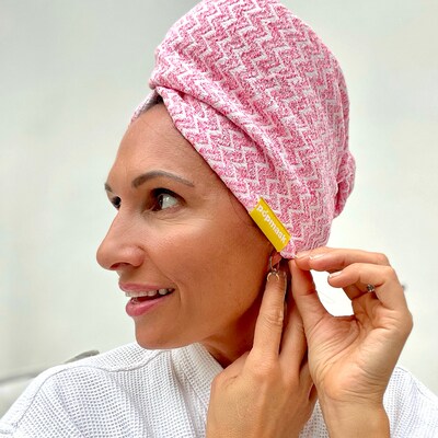 Popmask London Fast Drying Microfiber Hair Towel Pink (1PTUR)