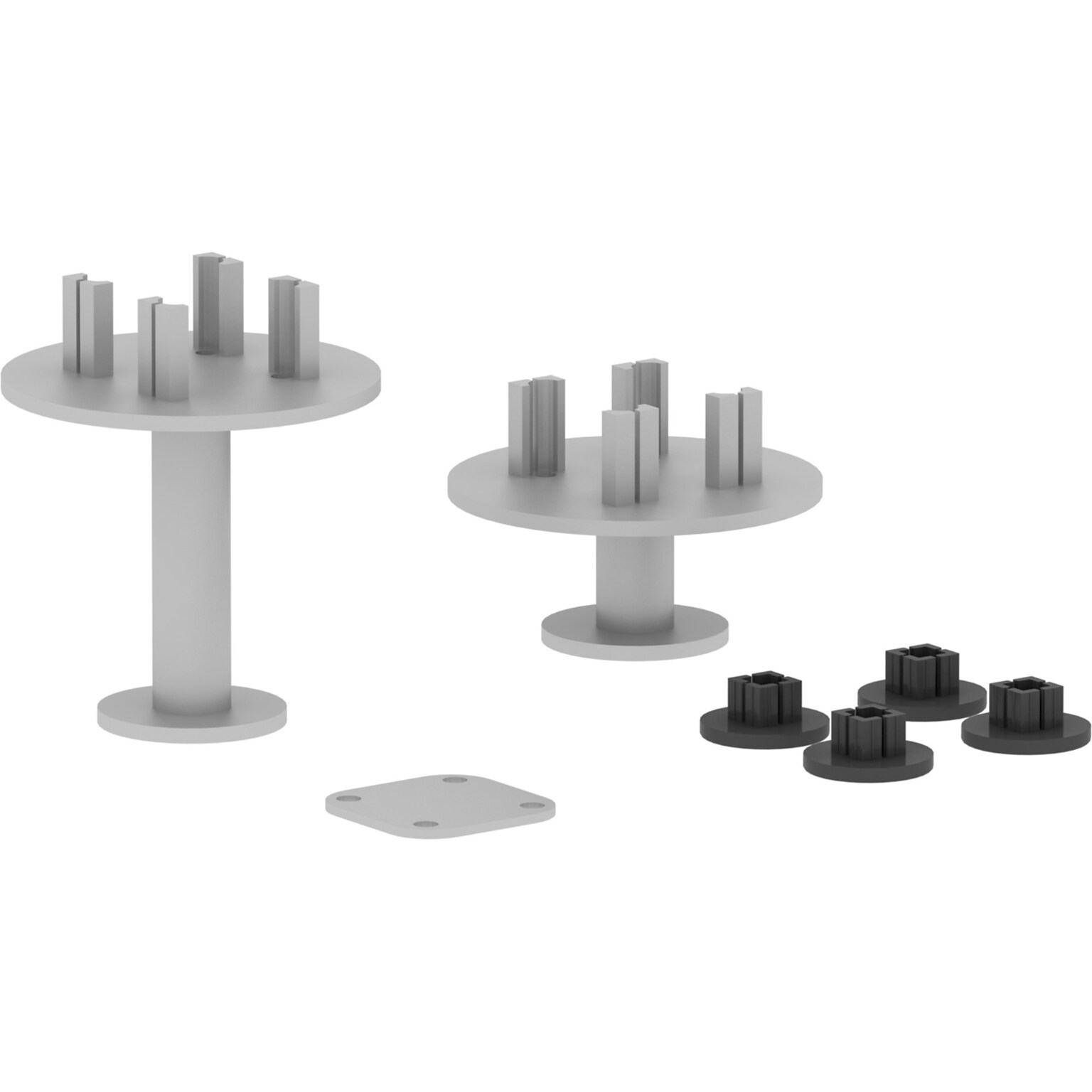 Lorell Steel 4-Way Connector Set, Silver (LLR90282)