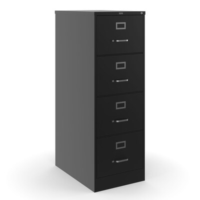 Quill Brand® Commercial 4 File Drawer Vertical File Cabinet, Locking, Black, Legal, 26.5"D (13450D)
