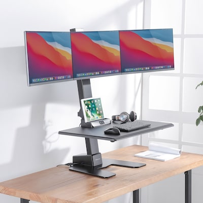Mount-It! 28W Adjustable Triple Monitor Mount, Black (MI-7983)