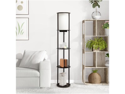 Simple Designs 62.5" Matte Black Floor Lamp with Cylindrical Shade (LF2010-BLK)