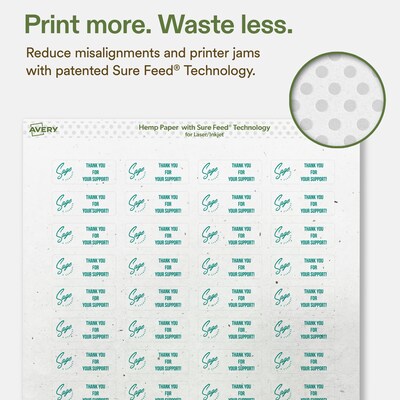 Avery Hemp Rectangle Laser/Inkjet Multipurpose Labels, 2/3" x 1-3/4", Off-White (1760/Box)