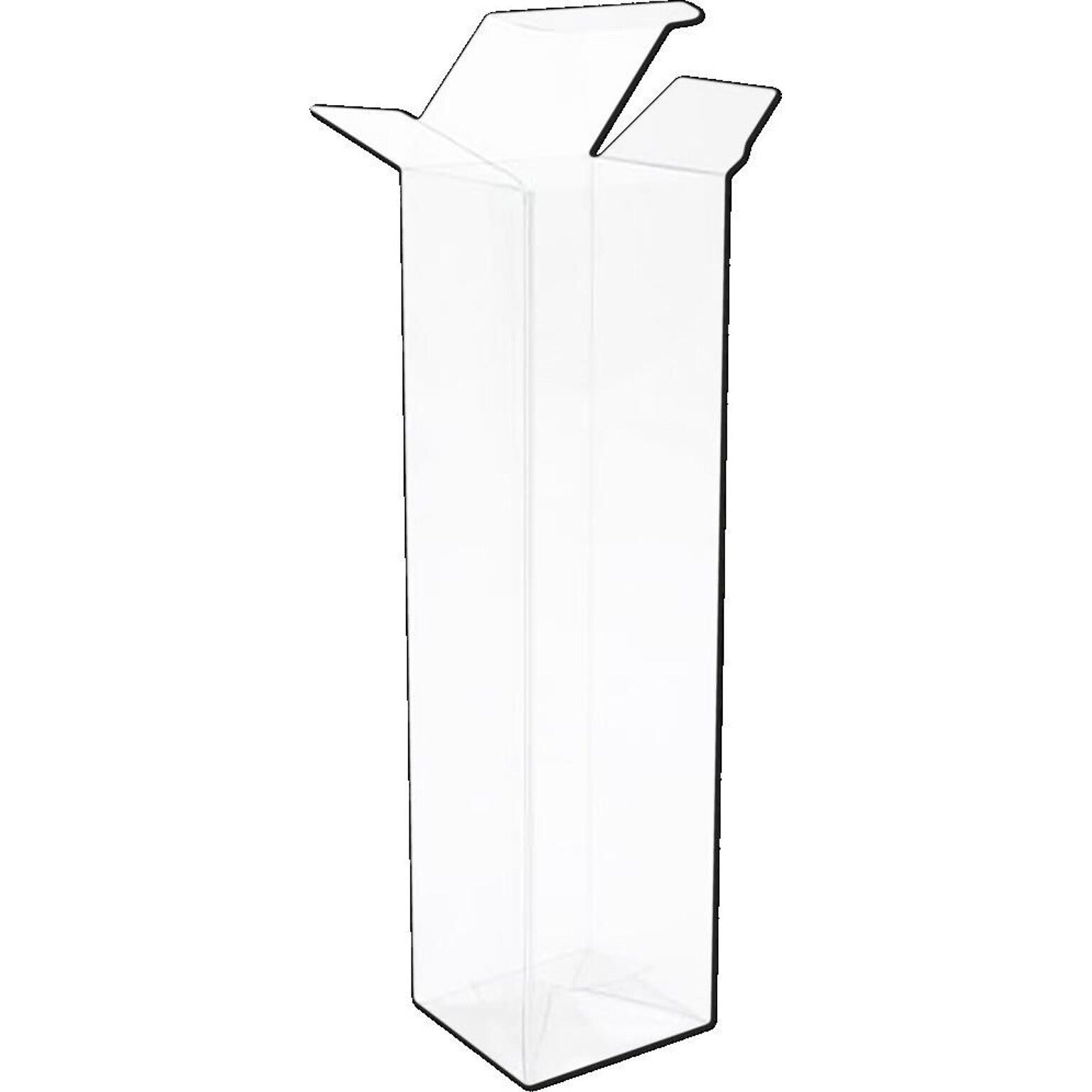 JAM Paper Pop & Lock Top Clear Gift Boxes, 2 1/16 x 2 1/16 x 8 1/8, 25/pack (CB-PLB336)