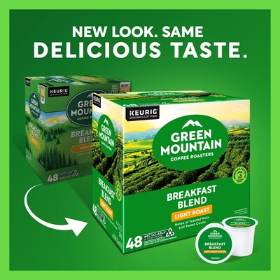 Green Mountain Coffee Roasters Breakfast Blend Coffee Keurig® K-Cup® Pods, Light Roast, 48/Box (81909/15170)