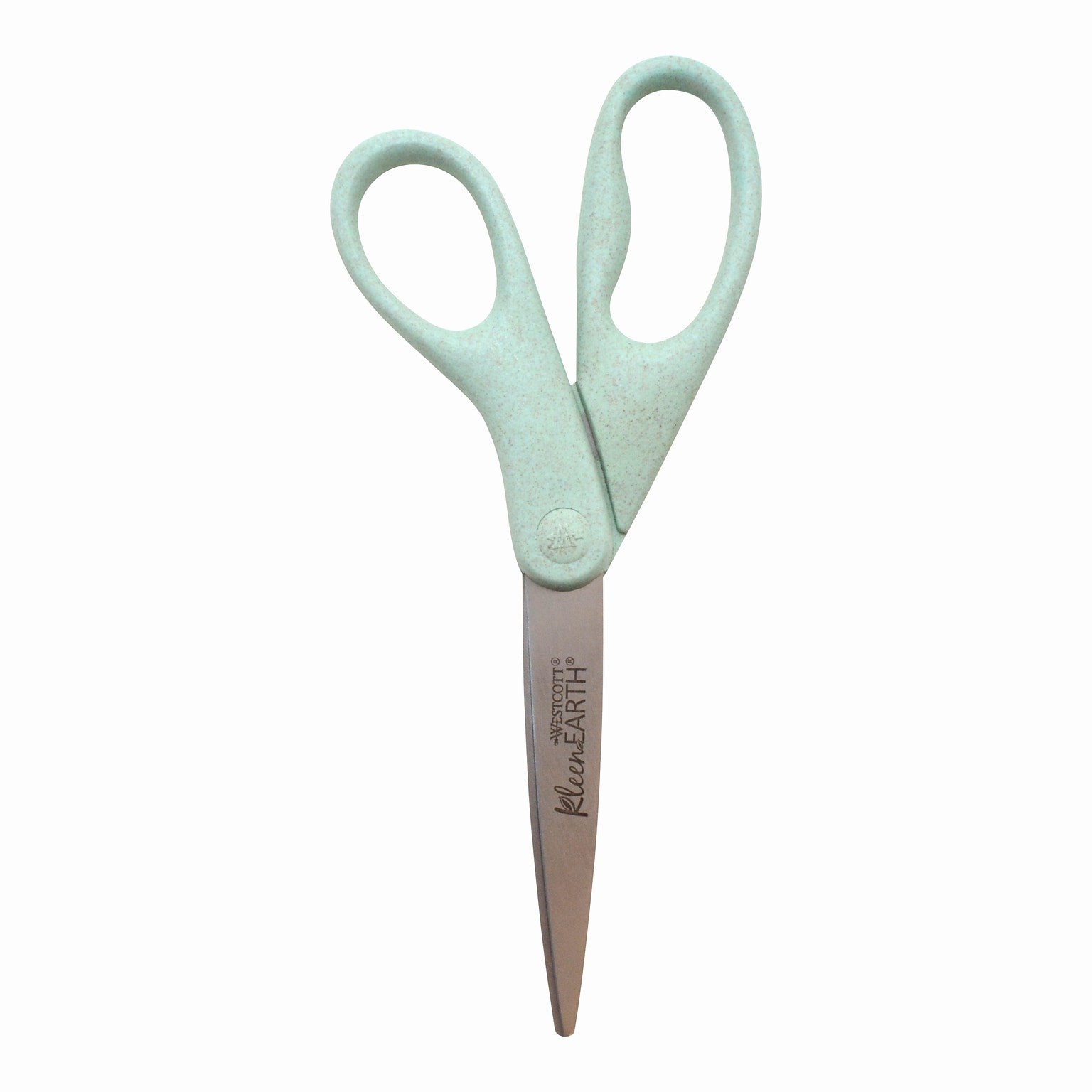 Westcott KleenEarth 8 Stainless Steel Scissors, Pointed Tip, Sage Blue (17350)