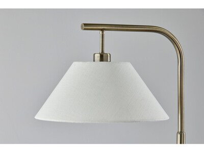 Simplee Adesso Hayes 58" Antique Brass Floor Lamp with Tapered White Shade (SL1181-21)