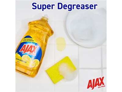 Ajax Ultra Super Degreaser Dish Soap, Lemon, 52 fl. oz., 6/Carton (149861CT)