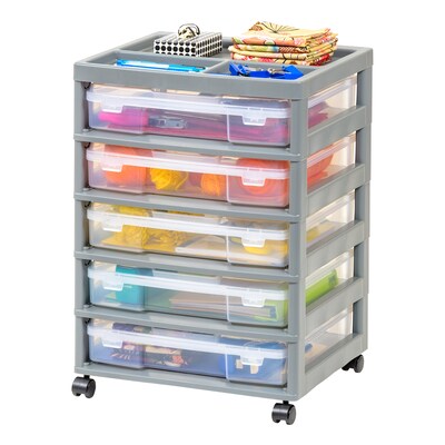 Iris 5-Drawer Storage Cart, Gray (585124)
