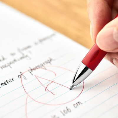 Sonix® Retractable Gel-Ink Pens, Medium Point, Red, Dozen
