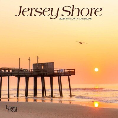 2024 BrownTrout Jersey Shore 7 x 14 Monthly Wall Calendar (9781975463373)