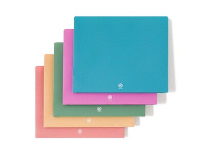 U Brands U-Eco Plastic File Jackets, 1" Expansion, Letter Size, Assorted Colors, 10/Pack (6595U01-12)