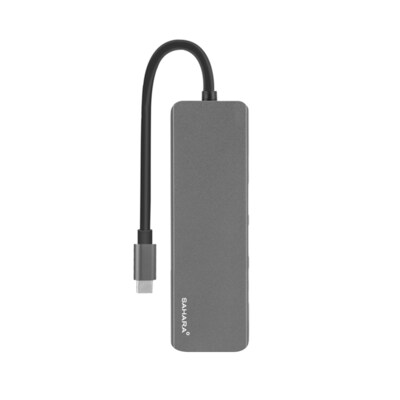 SaharaCase Aluminum 5-in-1 USB-C Hub Adapter for PC & Mac Laptops (LT00073)