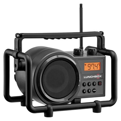 Sangean LUNCHBOX Portable FM/AM Ultra-Rugged Utility Worksite Digital Radio, Gray/Black (SG-102)