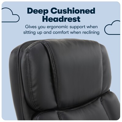 Serta Big & Tall Ergonomic Faux Leather Executive Big & Tall Chair, 350 lb. Capacity, Black (43675OSS)