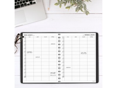 2025 AT-A-GLANCE 8 x 11 Calendar Year/Daily Appointment Book, Faux Leather Cover, Black (70-822-05