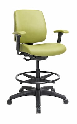 Tempur-Pedic Healthcare Vinyl Drafting Stool with Footrest and Lumbar Support, Green (TP-HCSTLDLGRN)